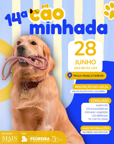14ª Cãominhada de Pedreira reúne cidade por bem-estar animal