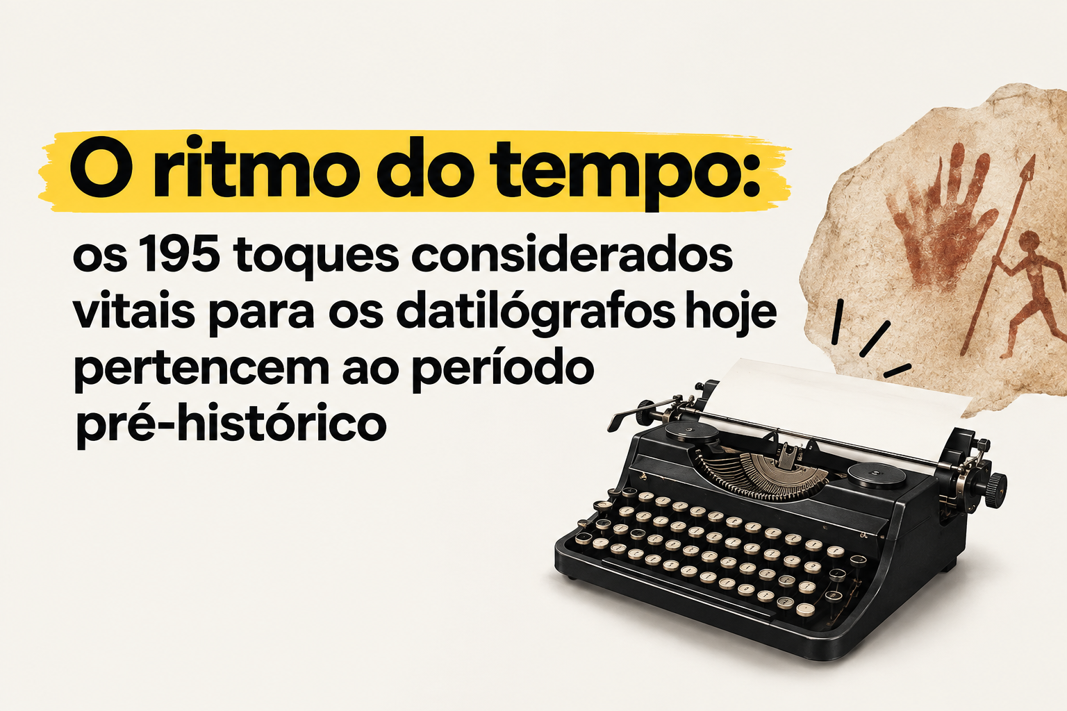 O ritmo do tempo: os 195 toques considerados vitais para os datilógrafos hoje pertencem ao período pré-histórico