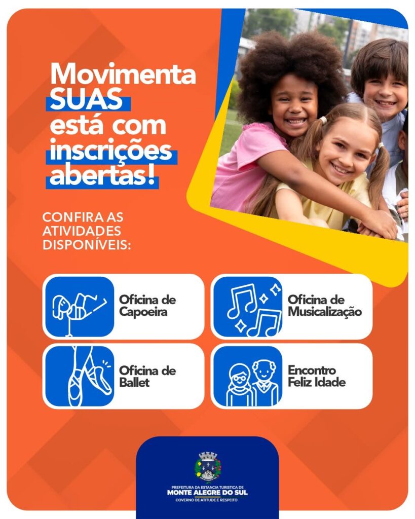 Oficinas do Movimenta SUAS estão com inscrições abertas em Monte Alegre do Sul