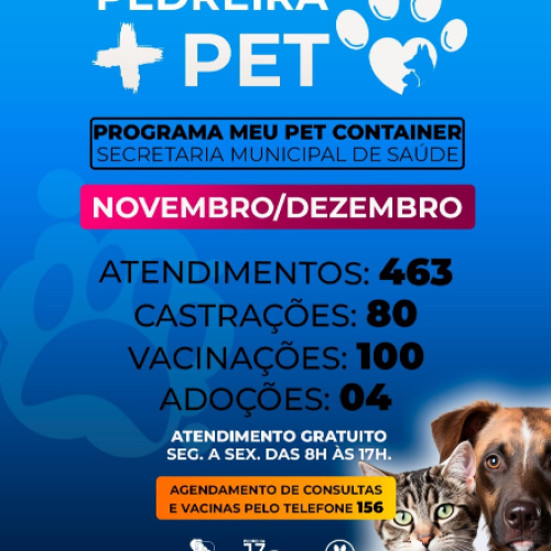 Programa Meu Pet Container apresenta resultados de novembro e dezembro de 2025