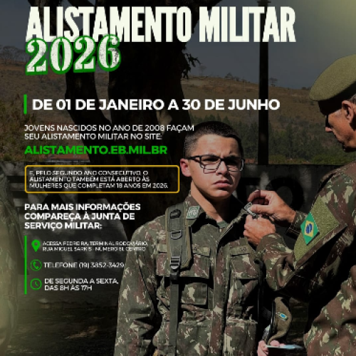 Prazo para realizar o Alistamento Militar 2026 vai até o dia 30 de junho