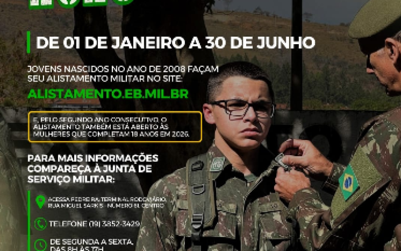 Prazo para realizar o Alistamento Militar 2026 vai até o dia 30 de junho
