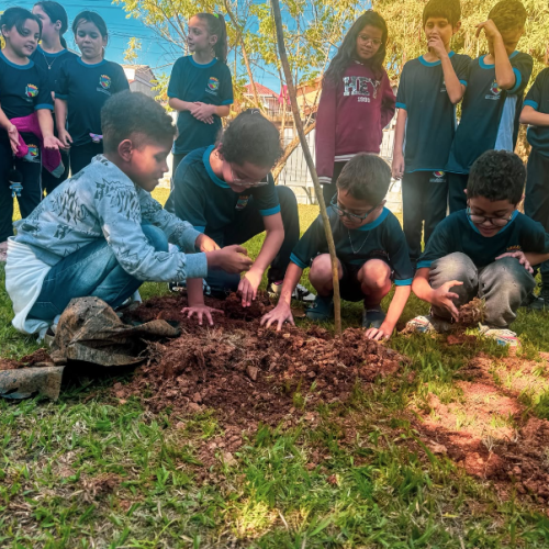 Santo Antônio de Posse: Educação ambiental na prática: estudantes do CIEF realizam plantio de árvores