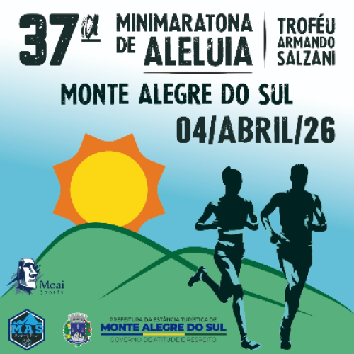 37ª Minimaratona de Aleluia acontece no dia 4 de abril em Monte Alegre do Sul