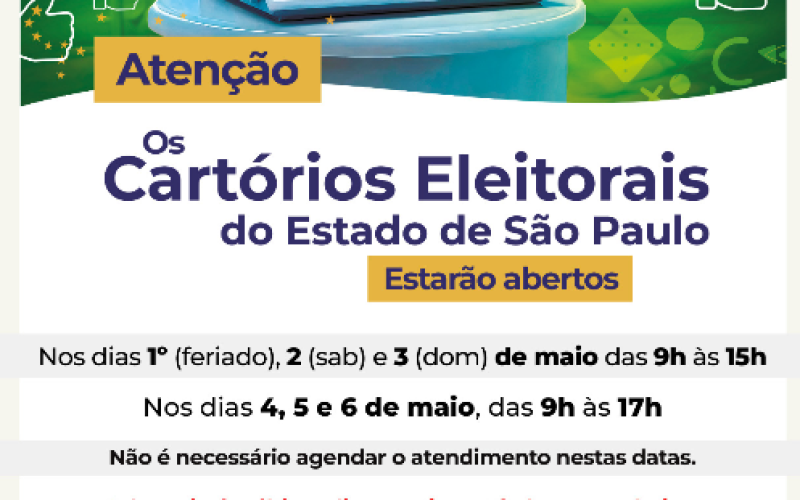 ELEITORES DE JAGUARIÚNA TÊM ATÉ 6 DE MAIO PARA REGULARIZAR TÍTULO NO CARTÓRIO DE PEDREIRA