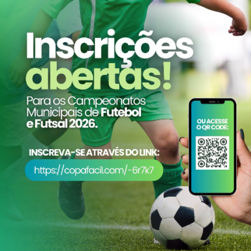 Secretaria de Esportes e Lazer de Pedreira recebe inscrições das equipes de Futebol de Campo, Futebol de Salão e Society para as competições de 2026