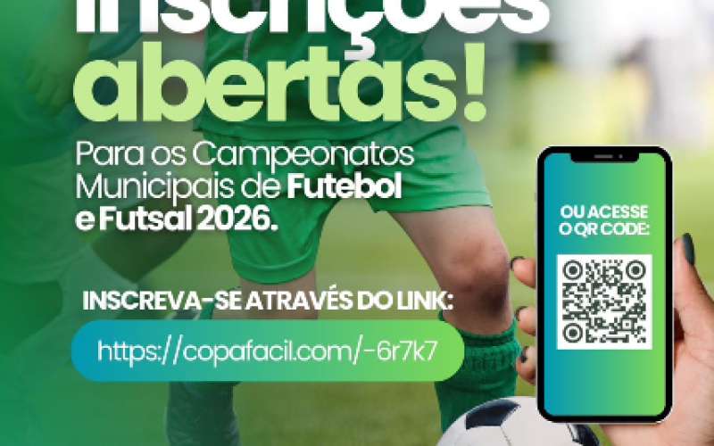 Secretaria de Esportes e Lazer de Pedreira recebe inscrições das equipes de Futebol de Campo, Futebol de Salão e Society para as competições de 2026