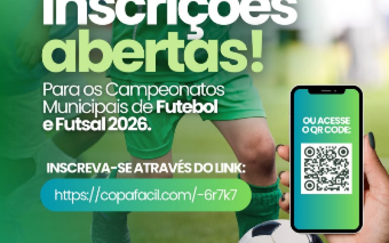 Secretaria de Esportes de Pedreira recebe inscrições das equipes de Futebol de Campo, Futebol de Salão e Society para as competições de 2026