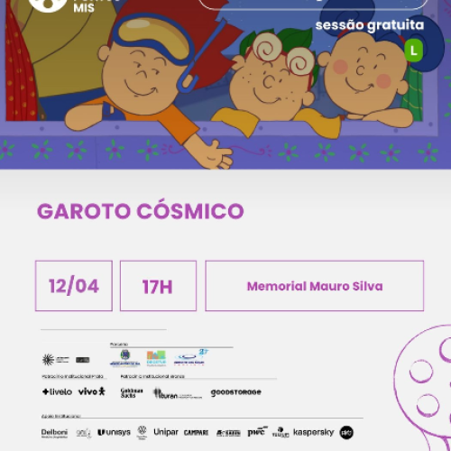 Cinema Pontos MIS exibe “Garoto Cósmico” neste domingo (12/04) no Memorial Mauro Silva