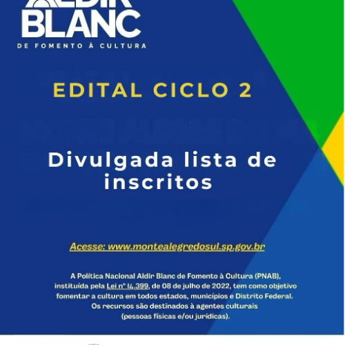 Prefeitura divulga lista de inscritos em edital da Política Nacional Aldir Blanc