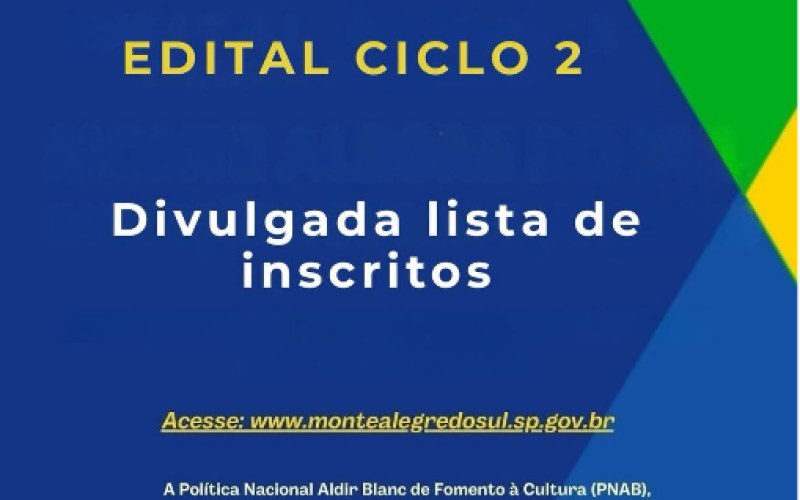 Prefeitura divulga lista de inscritos em edital da Política Nacional Aldir Blanc