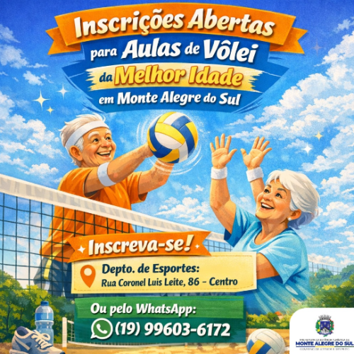 Inscrições abertas para aulas de vôlei da melhor idade em Monte Alegre do Sul