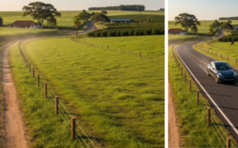 O asfaltamento fantasmagórico na estrada que liga Pedreira a Campinas