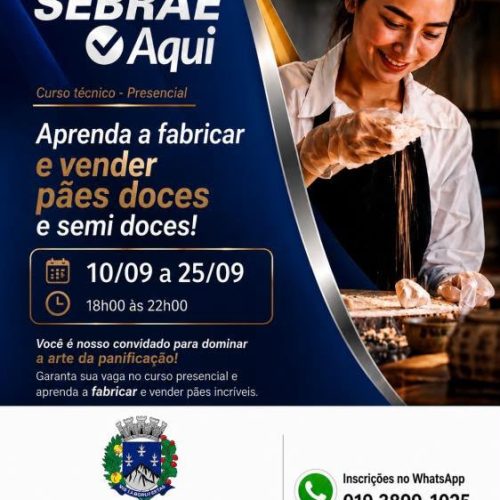 Prefeitura abre inscrições para curso gratuito de fabricação de pães