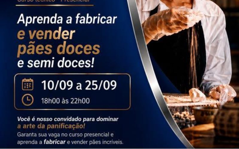 Prefeitura abre inscrições para curso gratuito de fabricação de pães