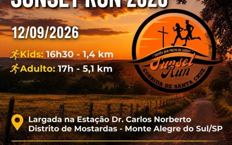 Corrida de Santa Cruz acontece no dia 12 de setembro