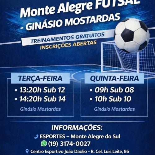Prefeitura amplia treinos de futsal no Ginásio do Distrito de Mostardas
