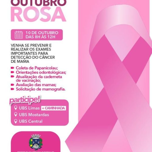 Outubro Rosa terá ação de prevenção e cuidados com a saúde em Monte Alegre do Sul