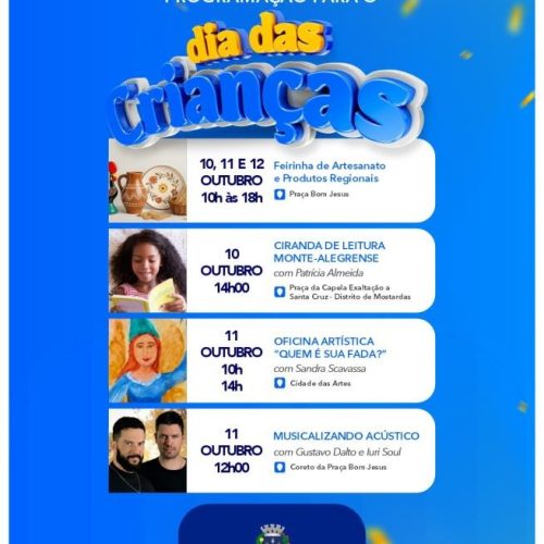 Monte Alegre do Sul terá programação especial para celebrar o Dia das Crianças